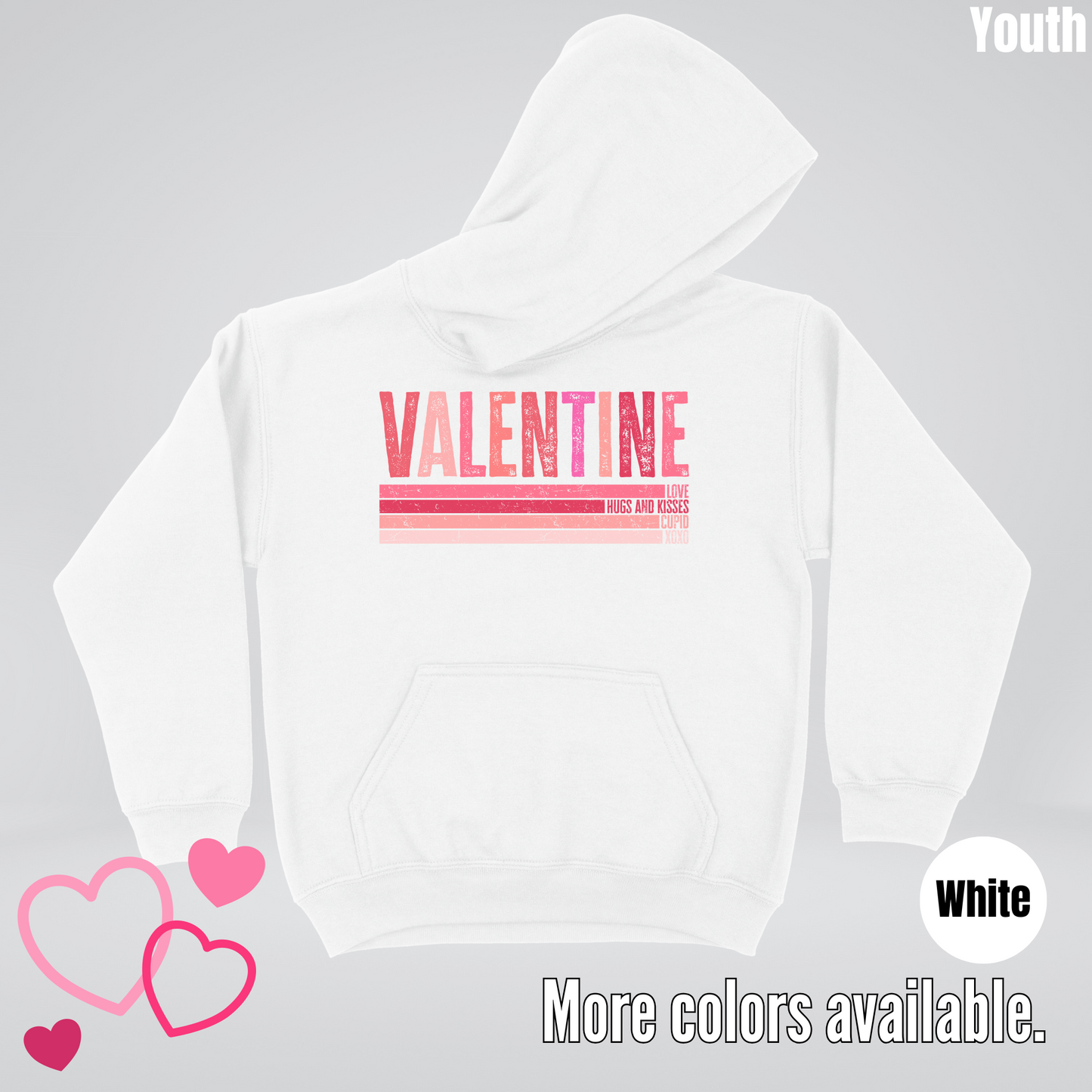 Valentine Hugs & Kisses Youth Hoodie