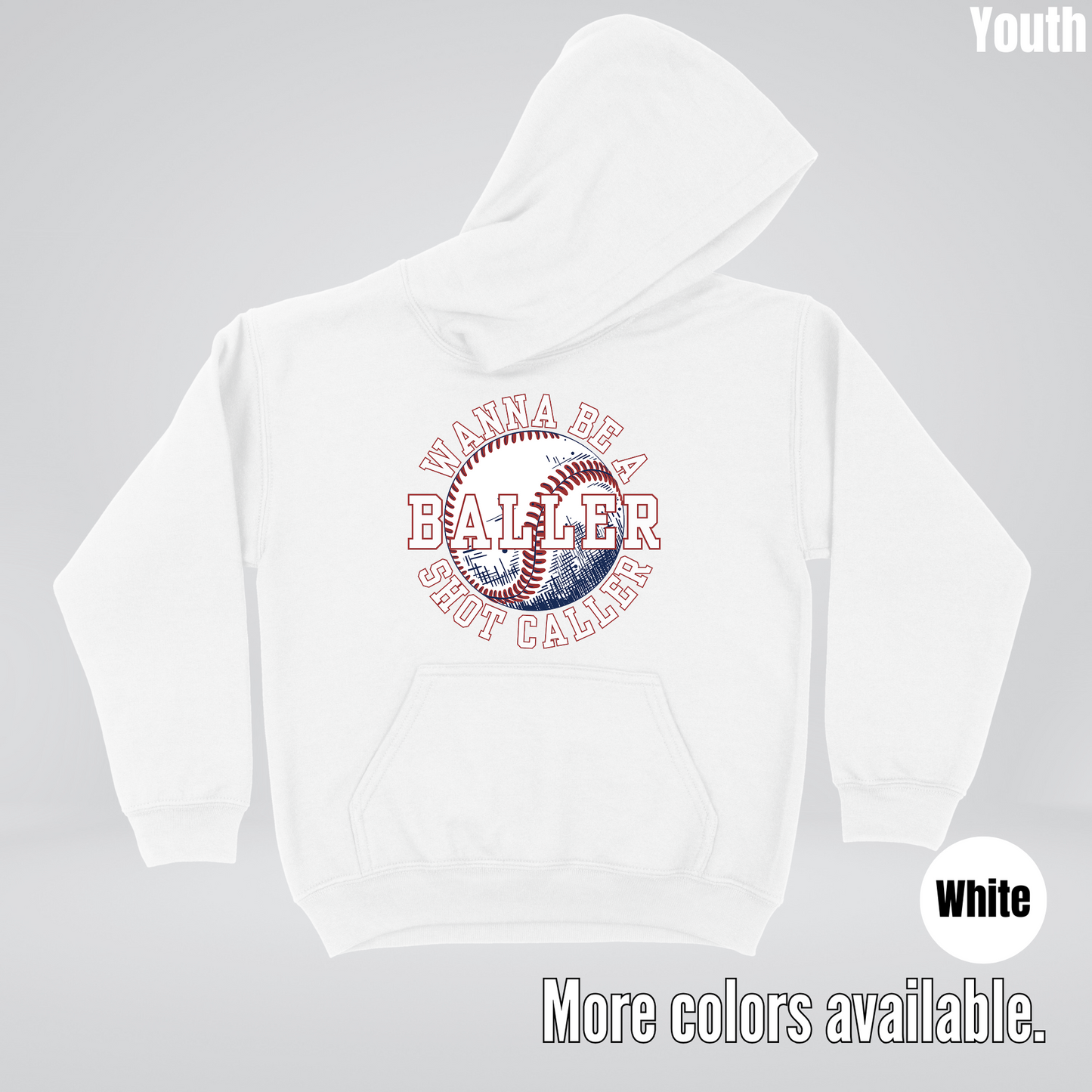 Wanna Be A Baller Shot Caller Youth Hoodie