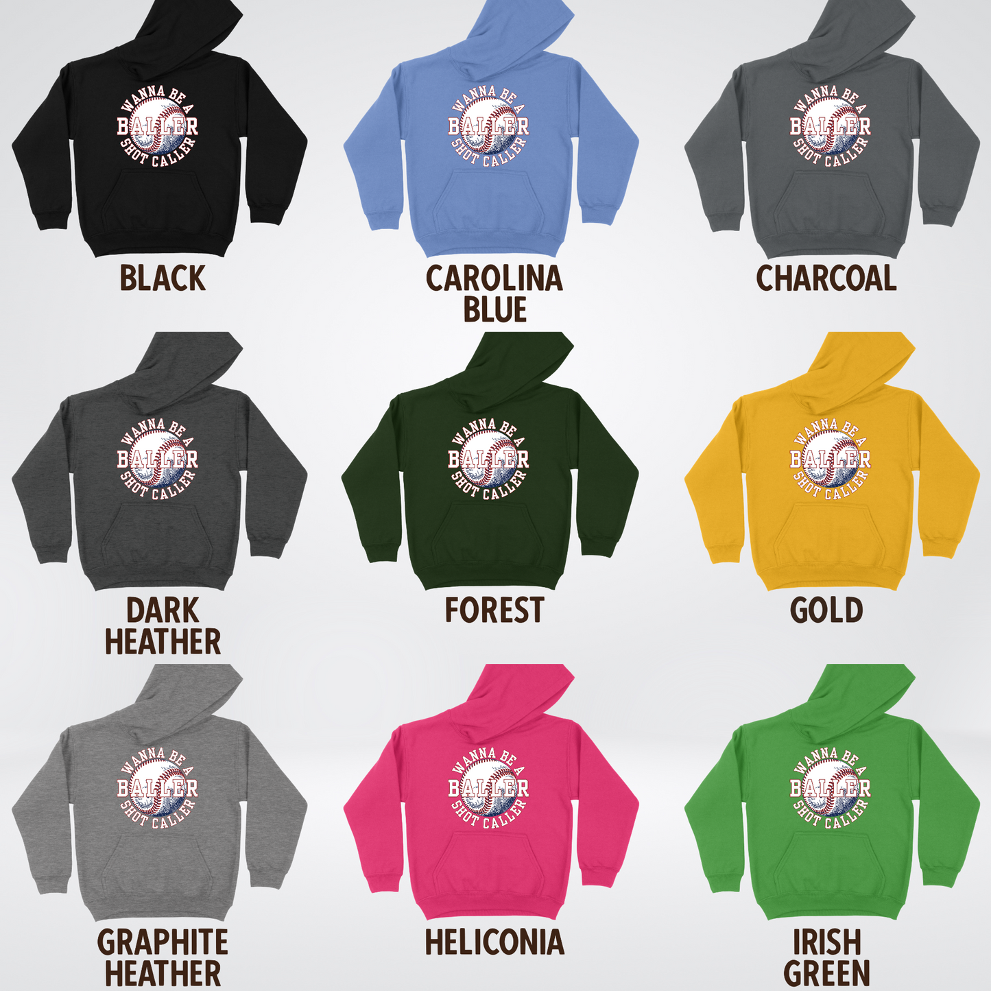 Wanna Be A Baller Shot Caller Youth Hoodie