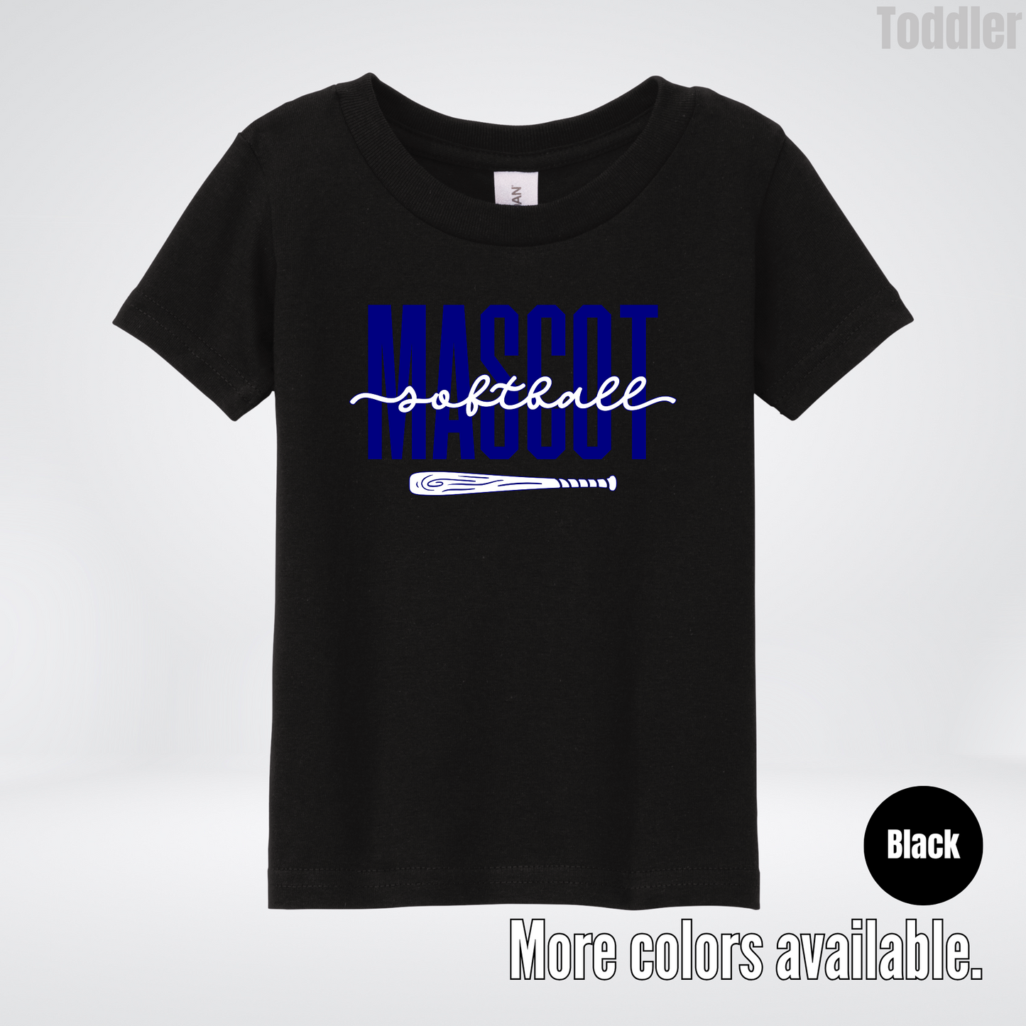 Custom Mascot – Navy - Softball Design 27 Toddler T-Shirt