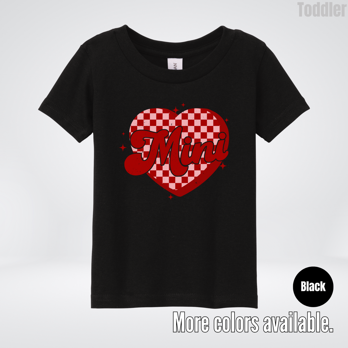 Mini Checkered Heart Toddler T-Shirt