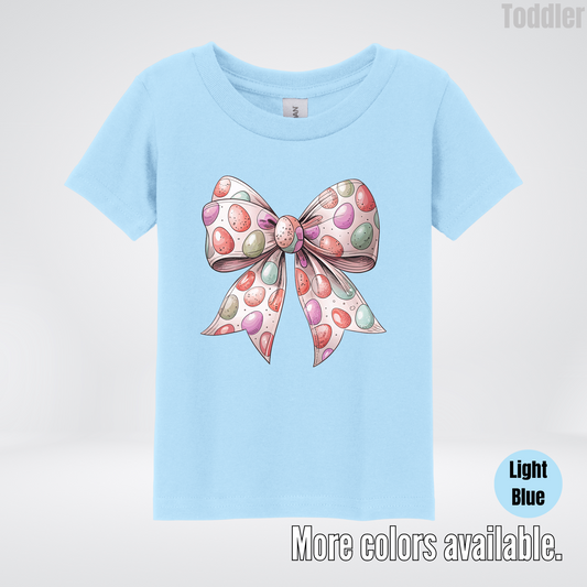 Easter Eggs Coquette Bow Toddler T-Shirt