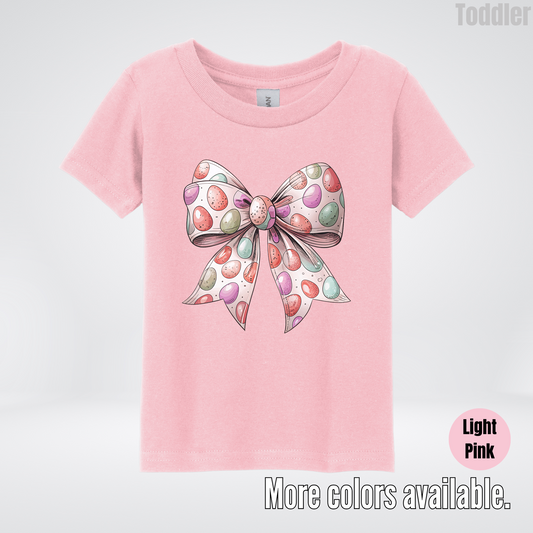 Easter Eggs Coquette Bow Toddler T-Shirt
