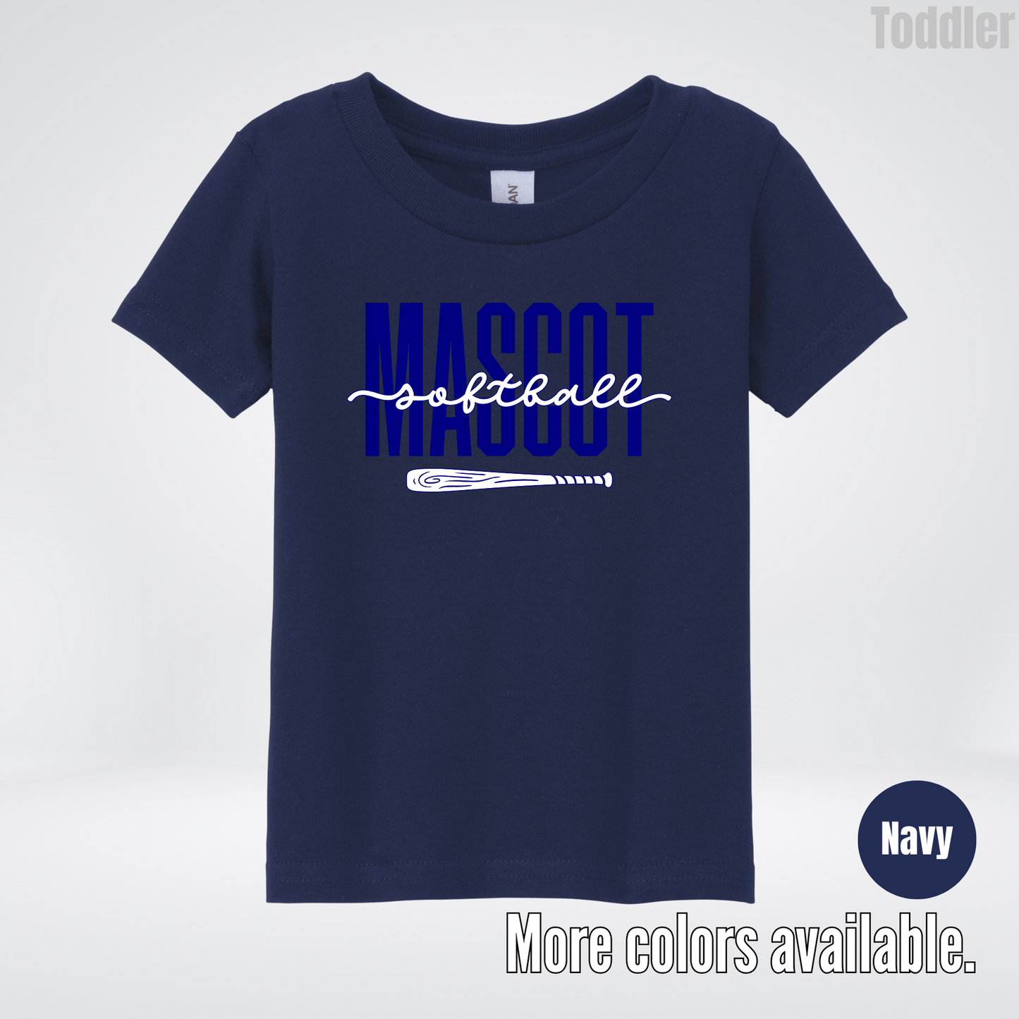 Custom Mascot – Navy - Softball Design 27 Toddler T-Shirt