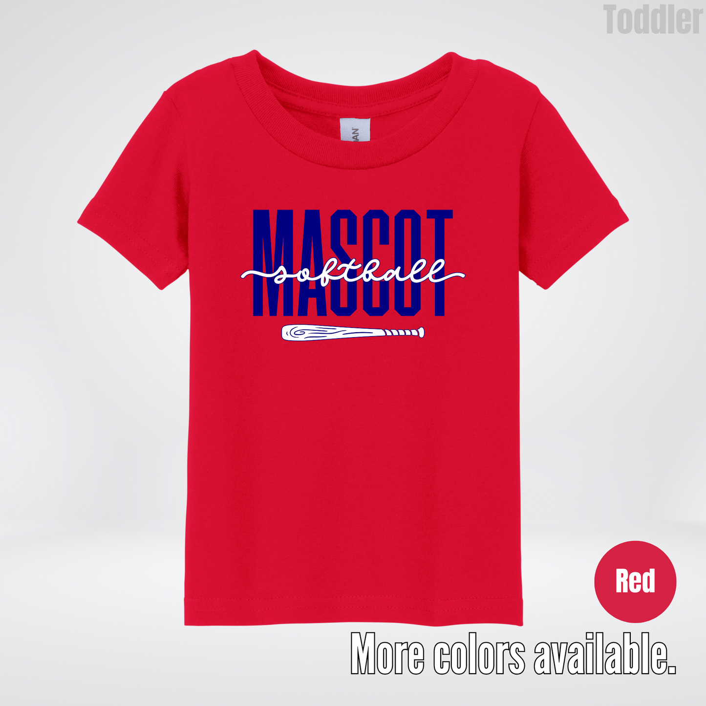 Custom Mascot – Navy - Softball Design 27 Toddler T-Shirt