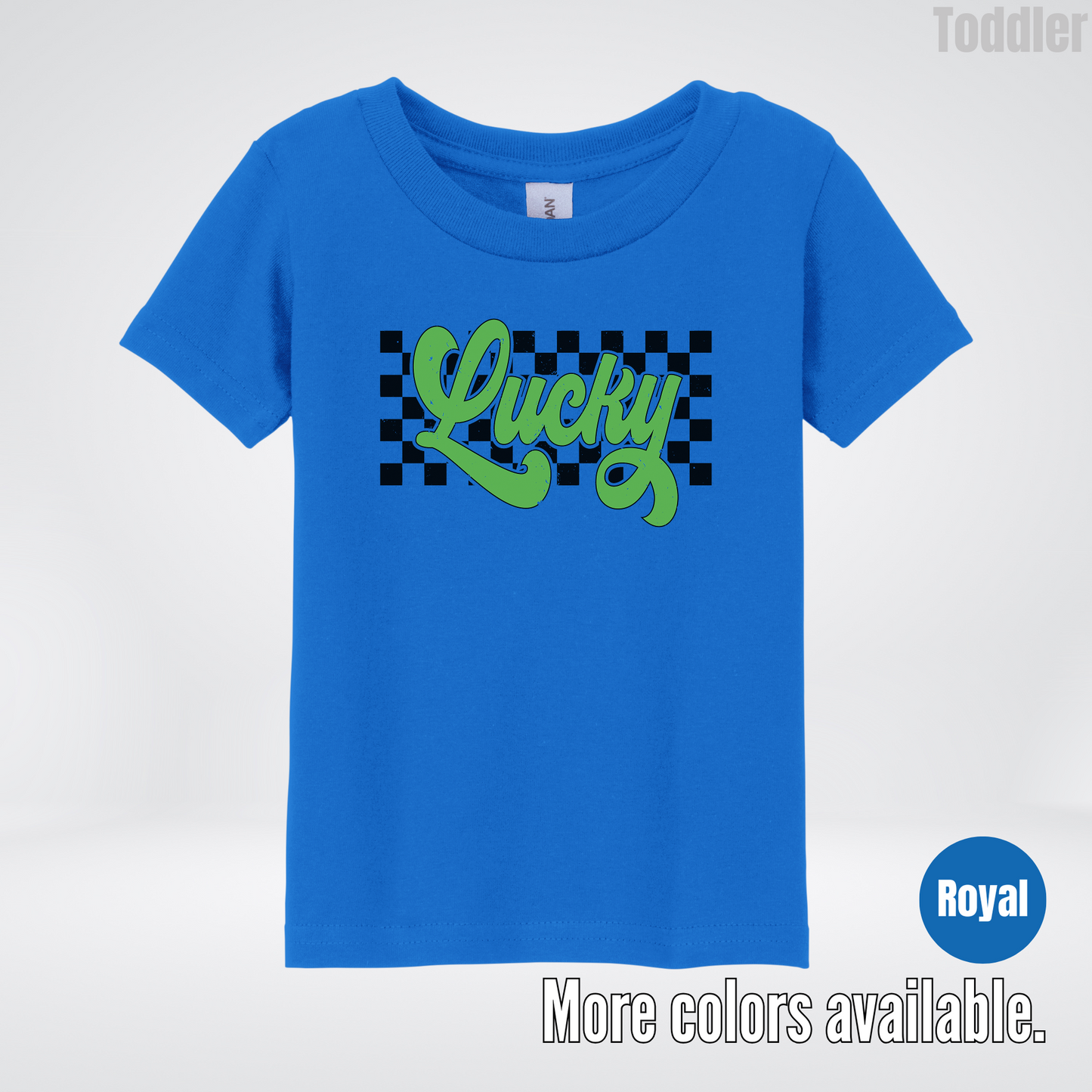 Lucky Cursive Checkered Retro – Saint Patrick’s Day Toddler T-Shirt