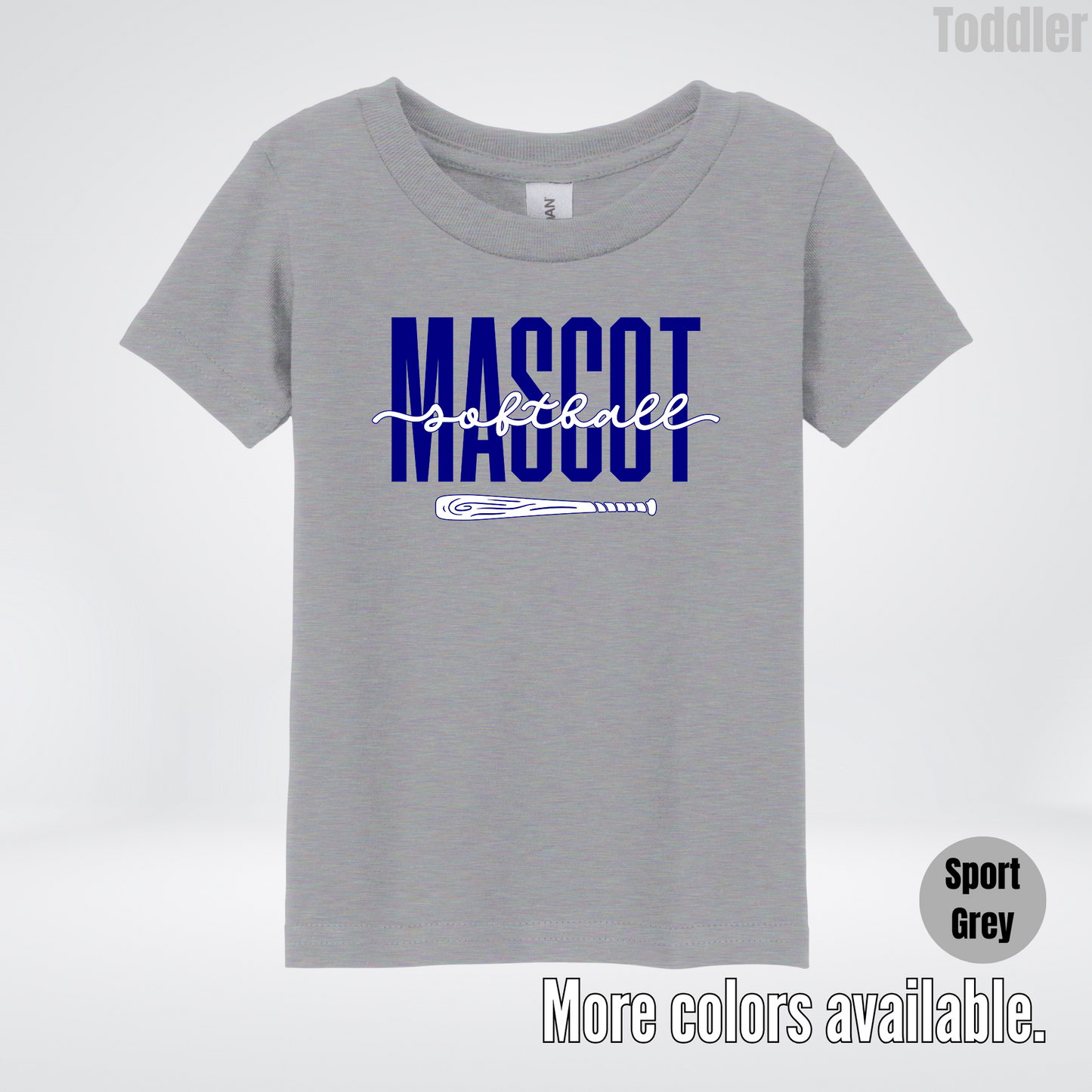 Custom Mascot – Navy - Softball Design 27 Toddler T-Shirt