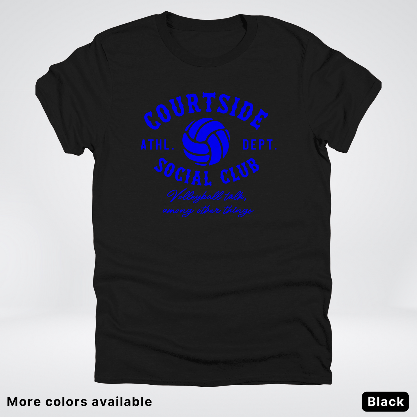 Courtside Social Club – Blue Design – Volleyball T-Shirt