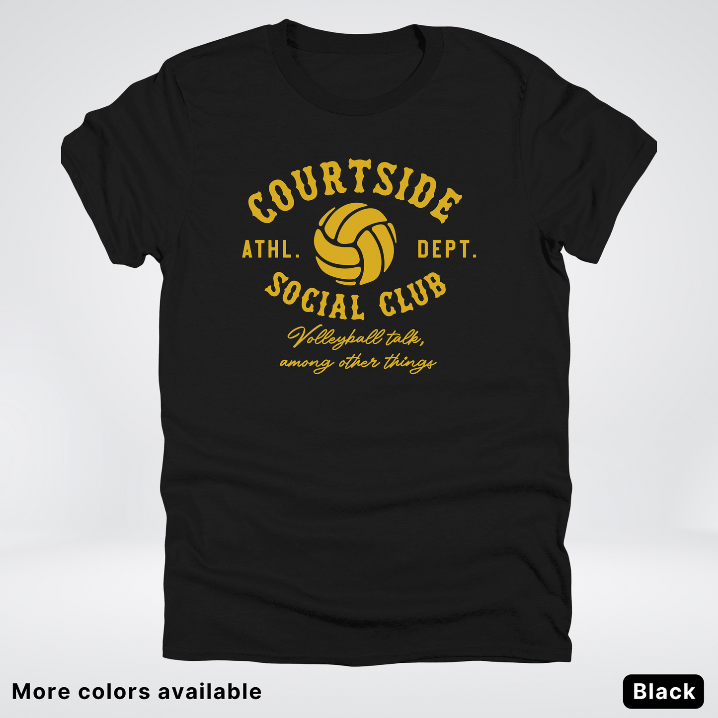 Courtside Social Club – Gold – Volleyball Design T-Shirt