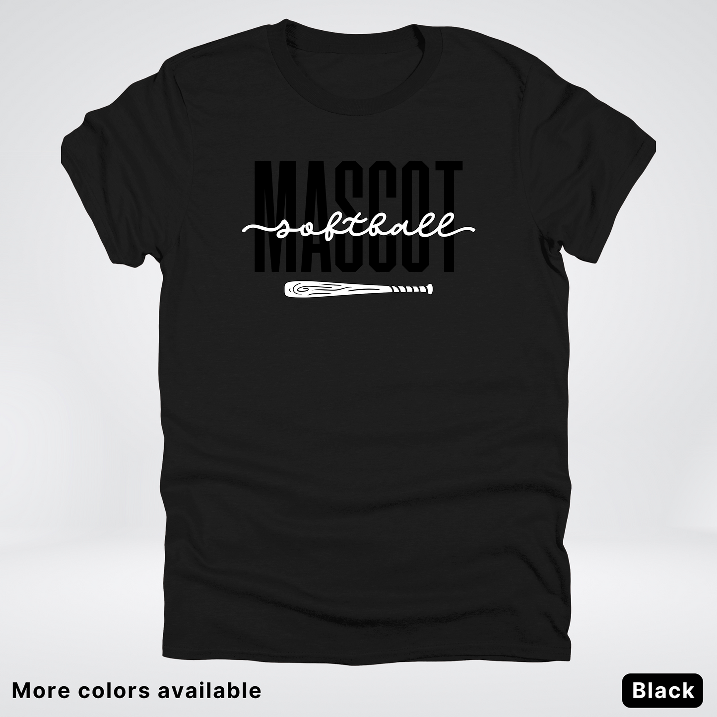 Custom Mascot – Black - Softball Design 30 T-Shirt