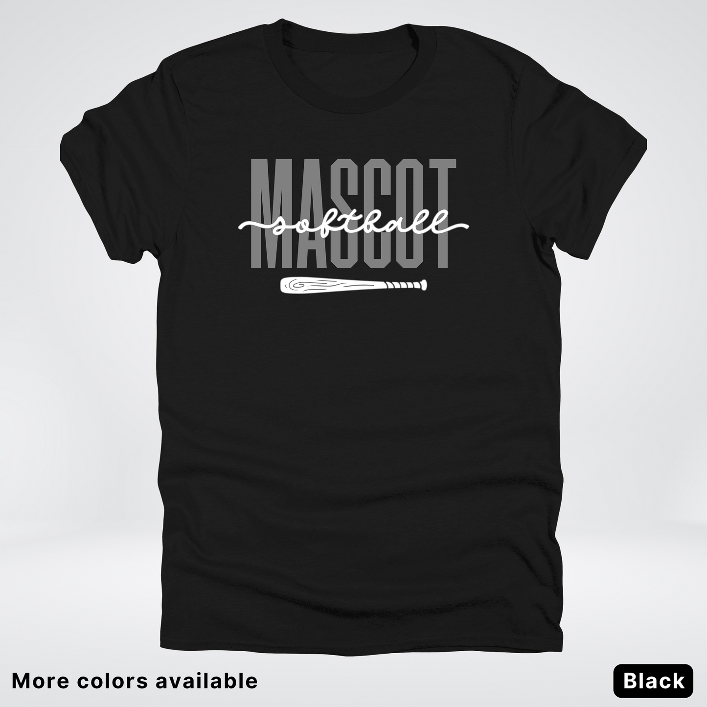 Custom Mascot – Gray - Softball Design 29 T-Shirt