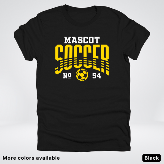Custom Mascot & Number – Gold Design 04 - Soccer T-Shirt