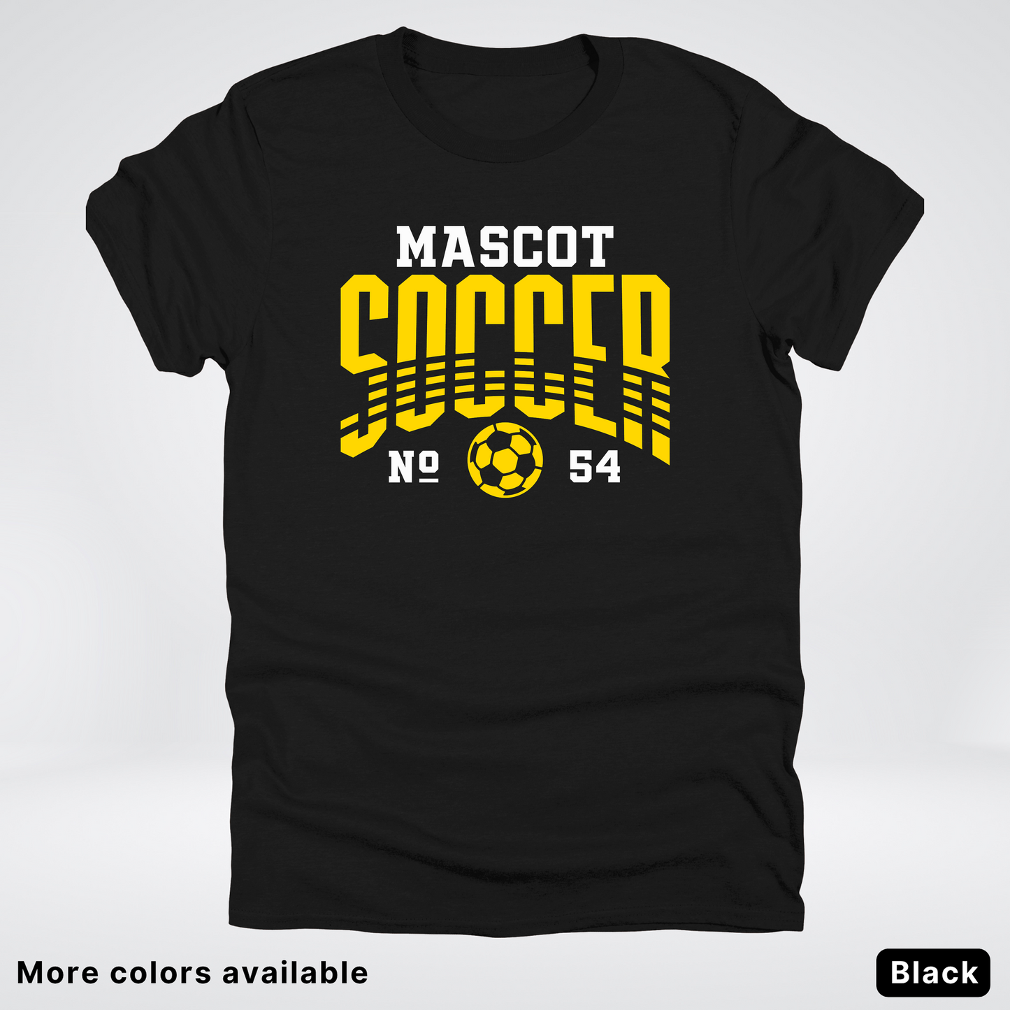 Custom Mascot & Number – Gold Design 04 - Soccer T-Shirt