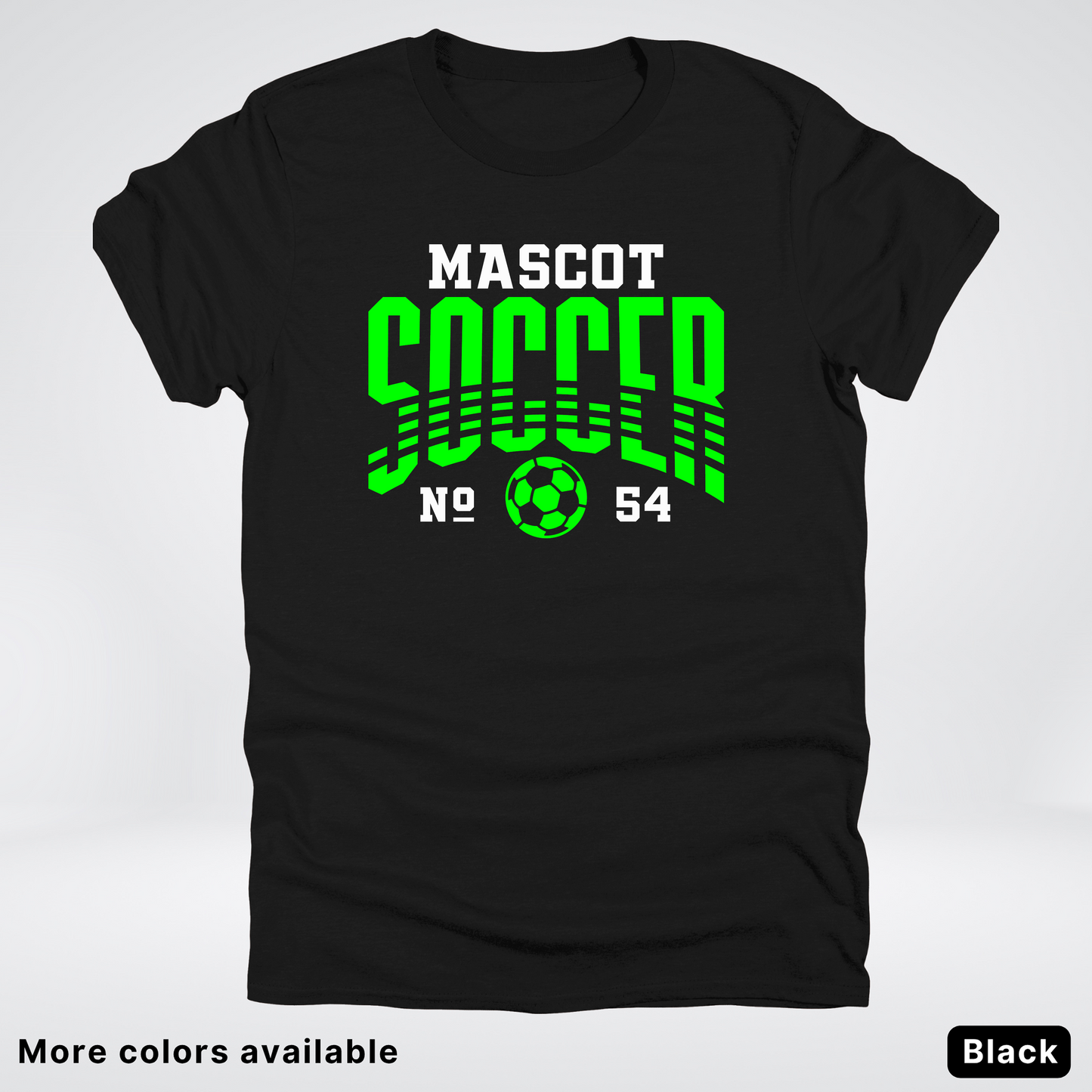 Custom Mascot & Number – Green Design 08 - Soccer T-Shirt