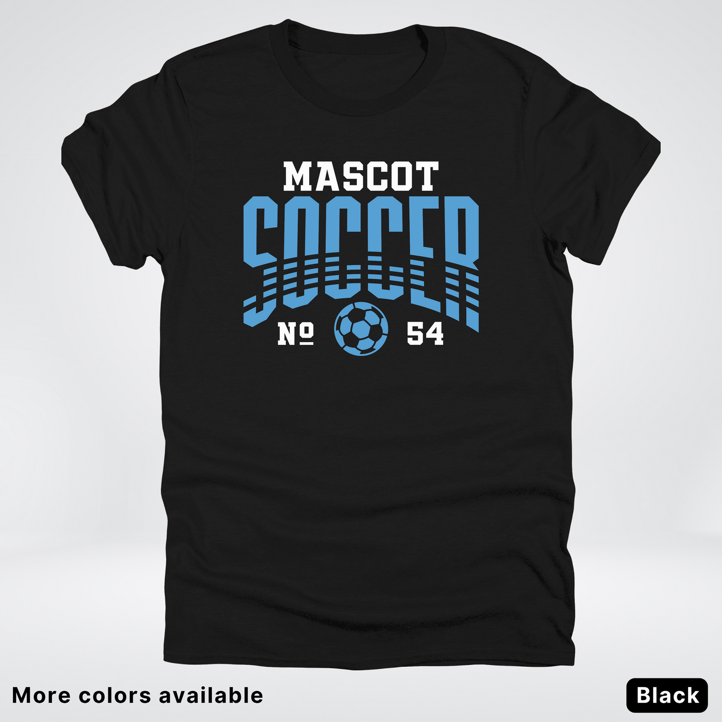 Custom Mascot & Number – Light Blue Design 10 - Soccer T-Shirt