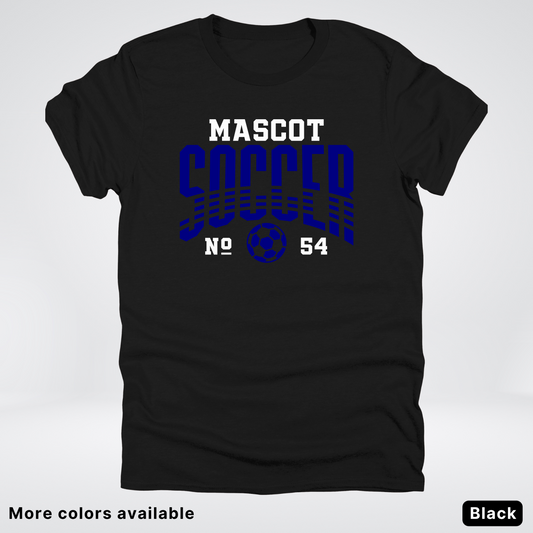 Custom Mascot & Number – Navy Design 09 - Soccer T-Shirt