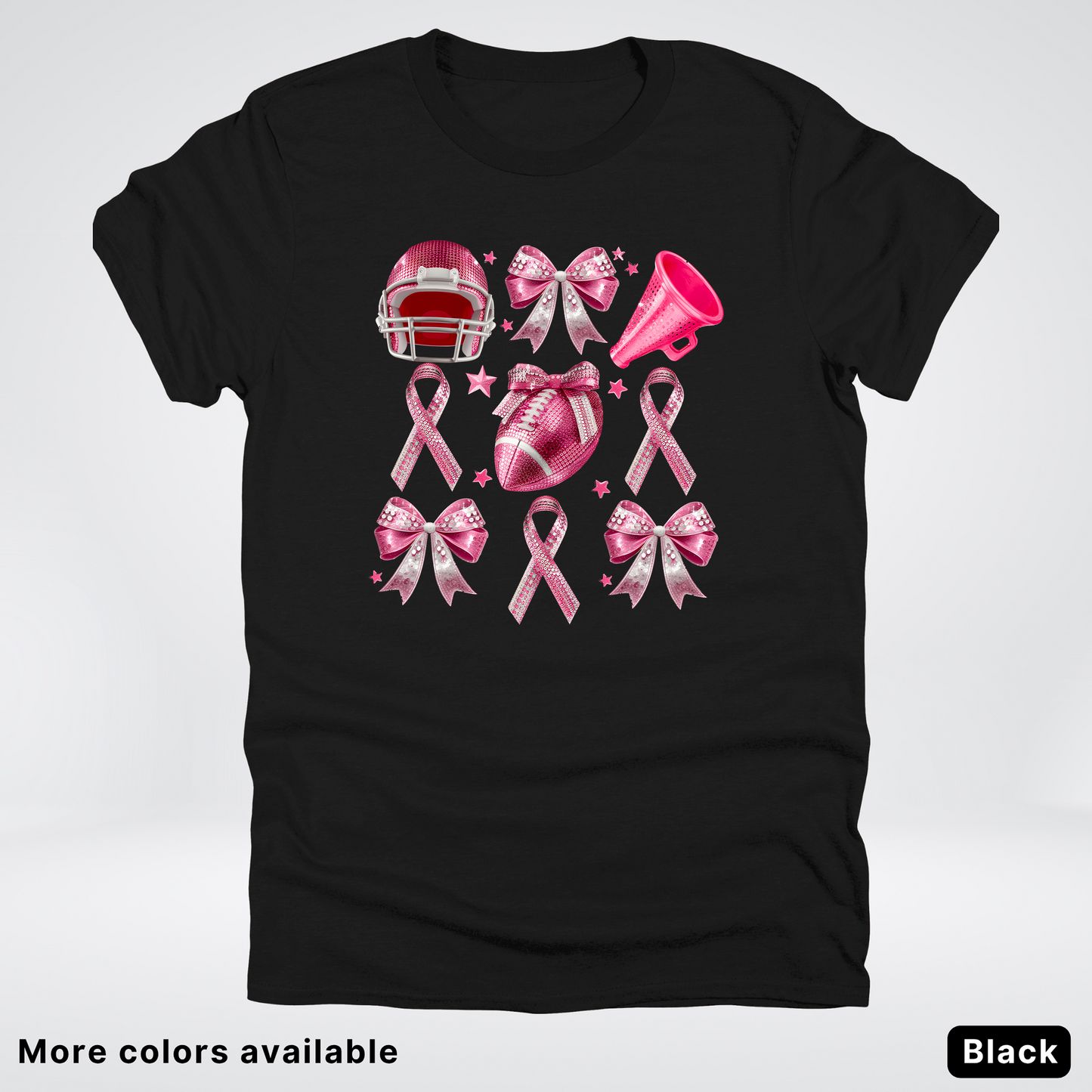 Coquette Glitter Bows and Football - T-Shirt