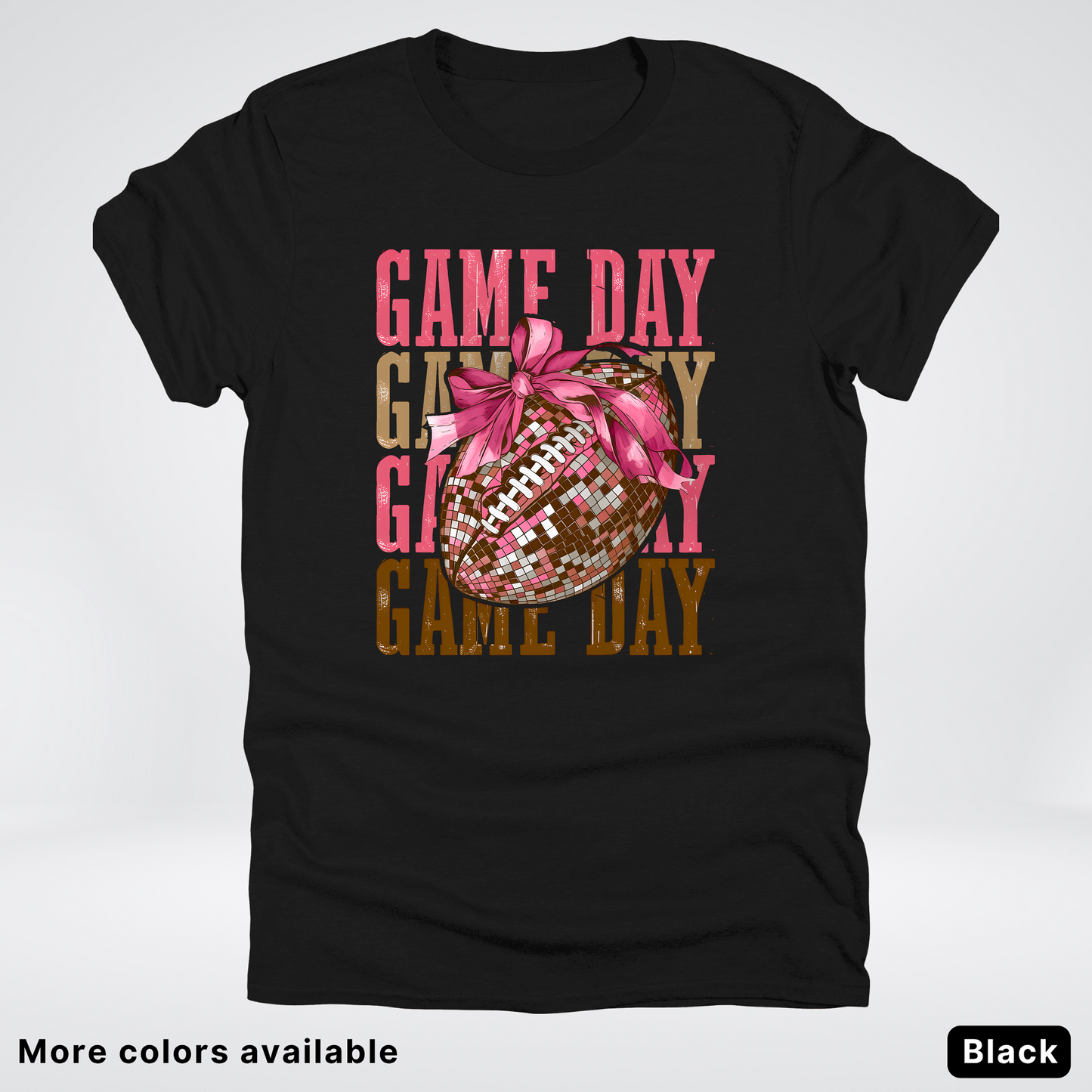 Game Day Pink Coquette Disco Football - T-Shirt