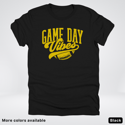 Game Day Vibes - Gold Design - Football T-Shirt