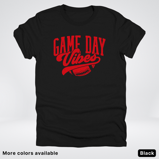 Game Day Vibes - Red Design - Football T-Shirt