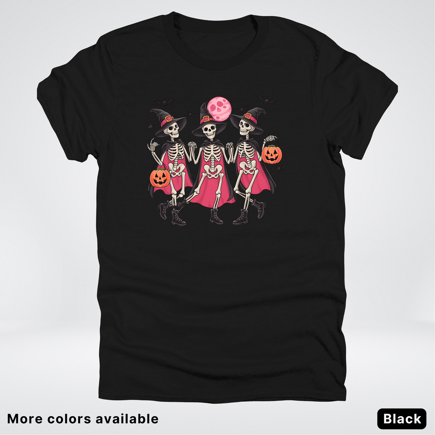 Skeleton Pink Out Witches Dancing Halloween - T-Shirt