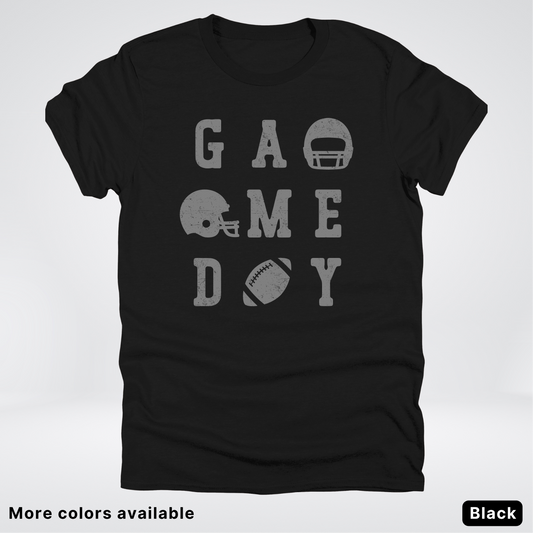 Game Day Football 3 x 3 - Gray Design  - T-Shirt