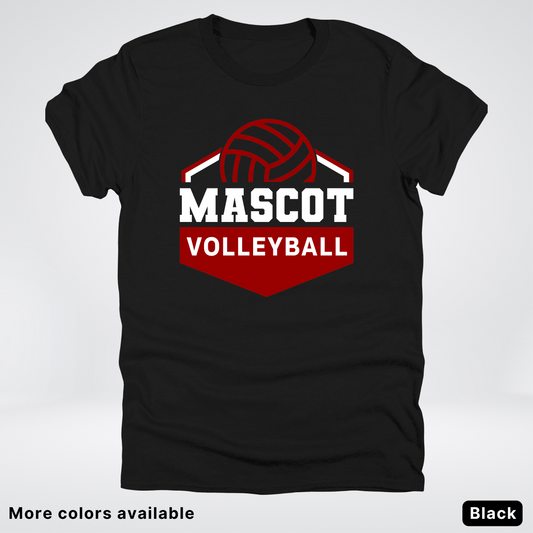 Custom Mascot - Maroon - Volleyball Design 69 - T-Shirt