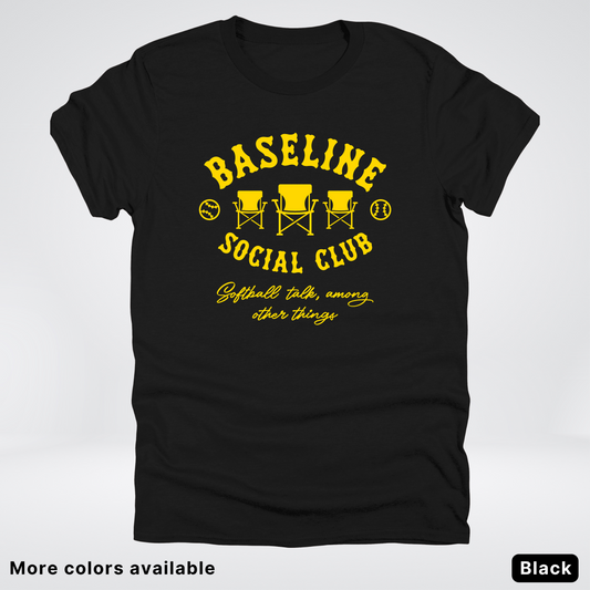 Baseline Social Club Softball – Gold Design - T-Shirt