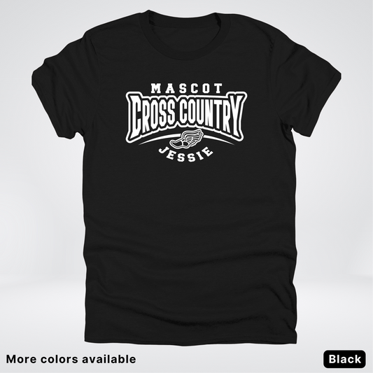 Custom Mascot & Name – White Design – Cross Country 02 - T-Shirt