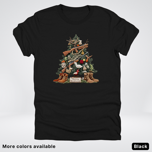 Rustic Holiday Tree & Boots (Hook Yard Faux) - T-Shirt