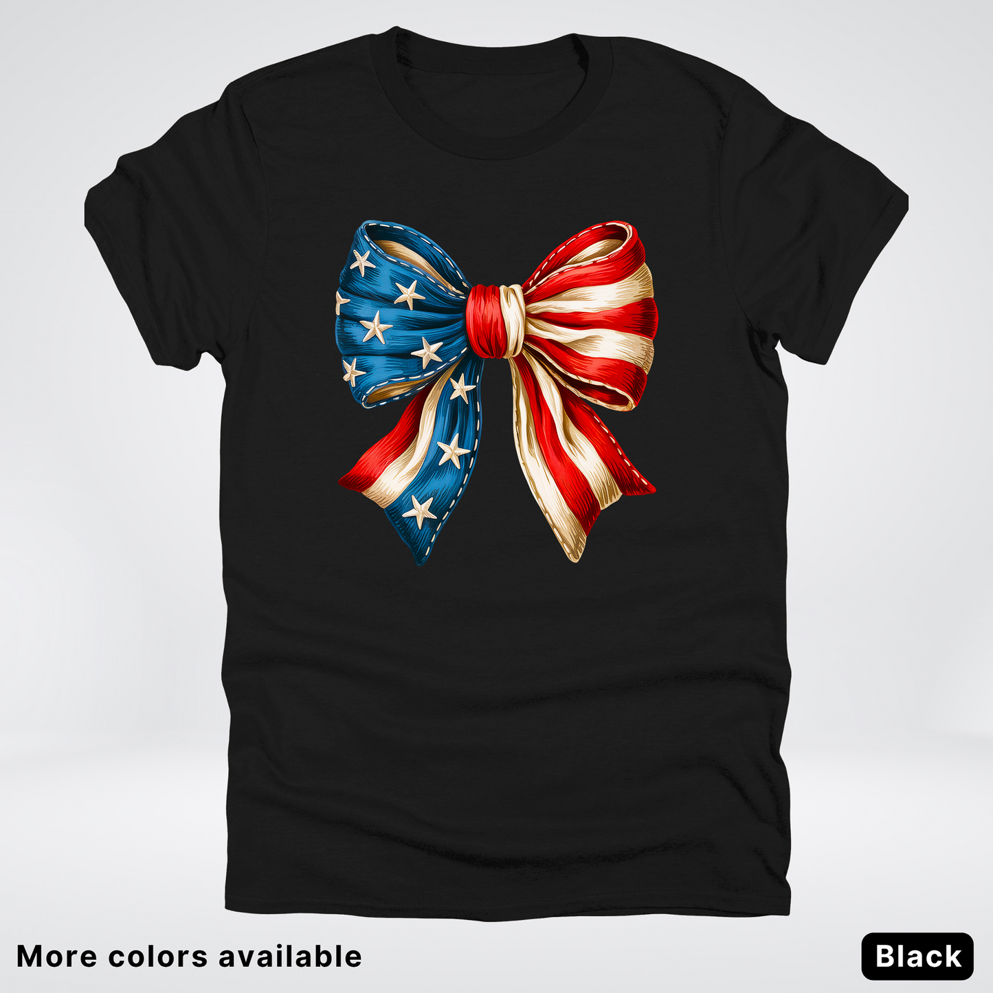 USA Flag Coquette Bow - 4th Of July Design - T-Shirt