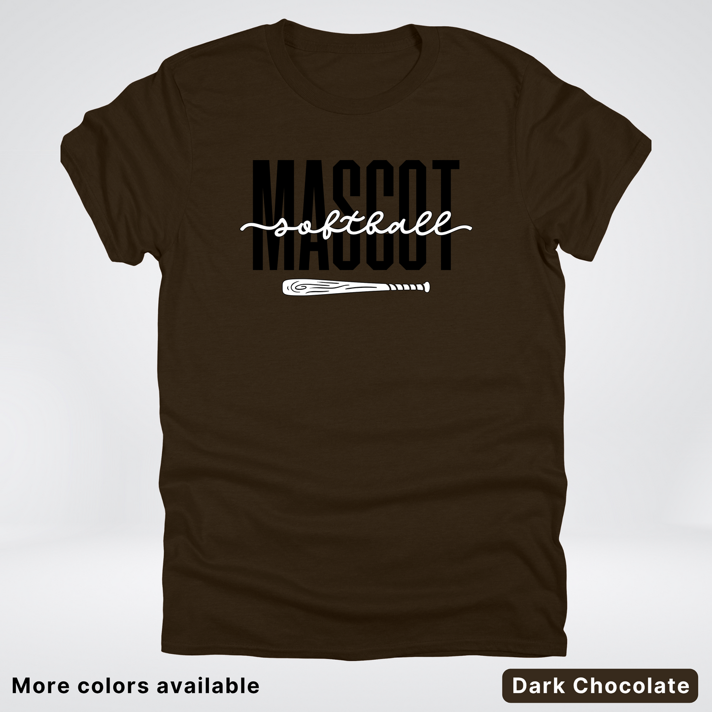 Custom Mascot – Black - Softball Design 30 T-Shirt