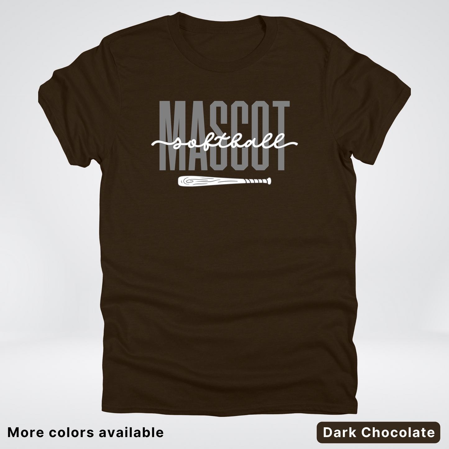 Custom Mascot – Gray - Softball Design 29 T-Shirt