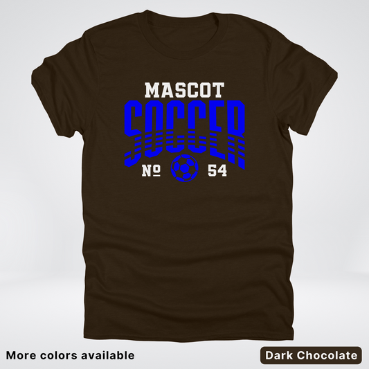 Custom Mascot & Number – Blue Design 02 - Soccer T-Shirt