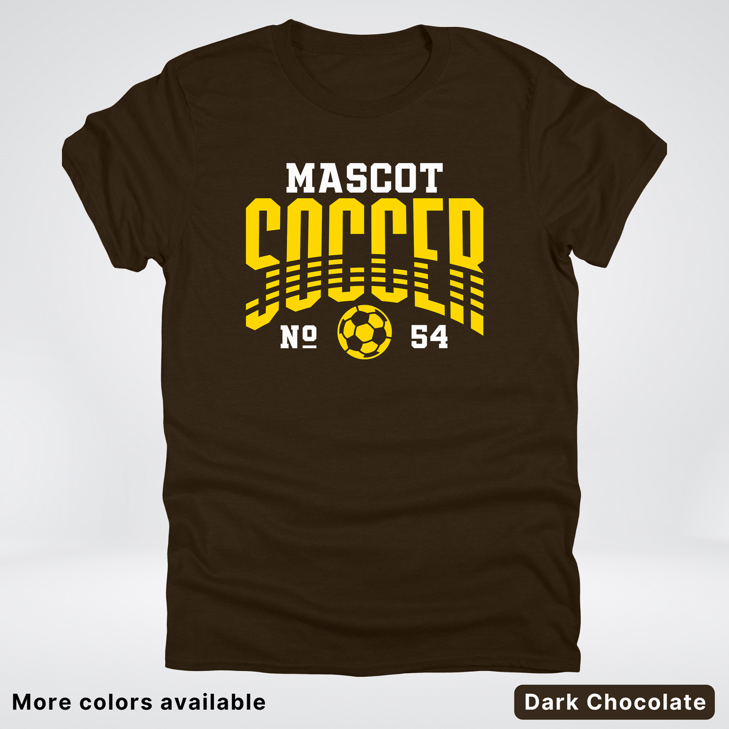 Custom Mascot & Number – Gold Design 04 - Soccer T-Shirt