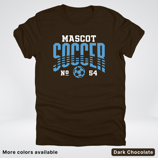 Custom Mascot & Number – Light Blue Design 10 - Soccer T-Shirt