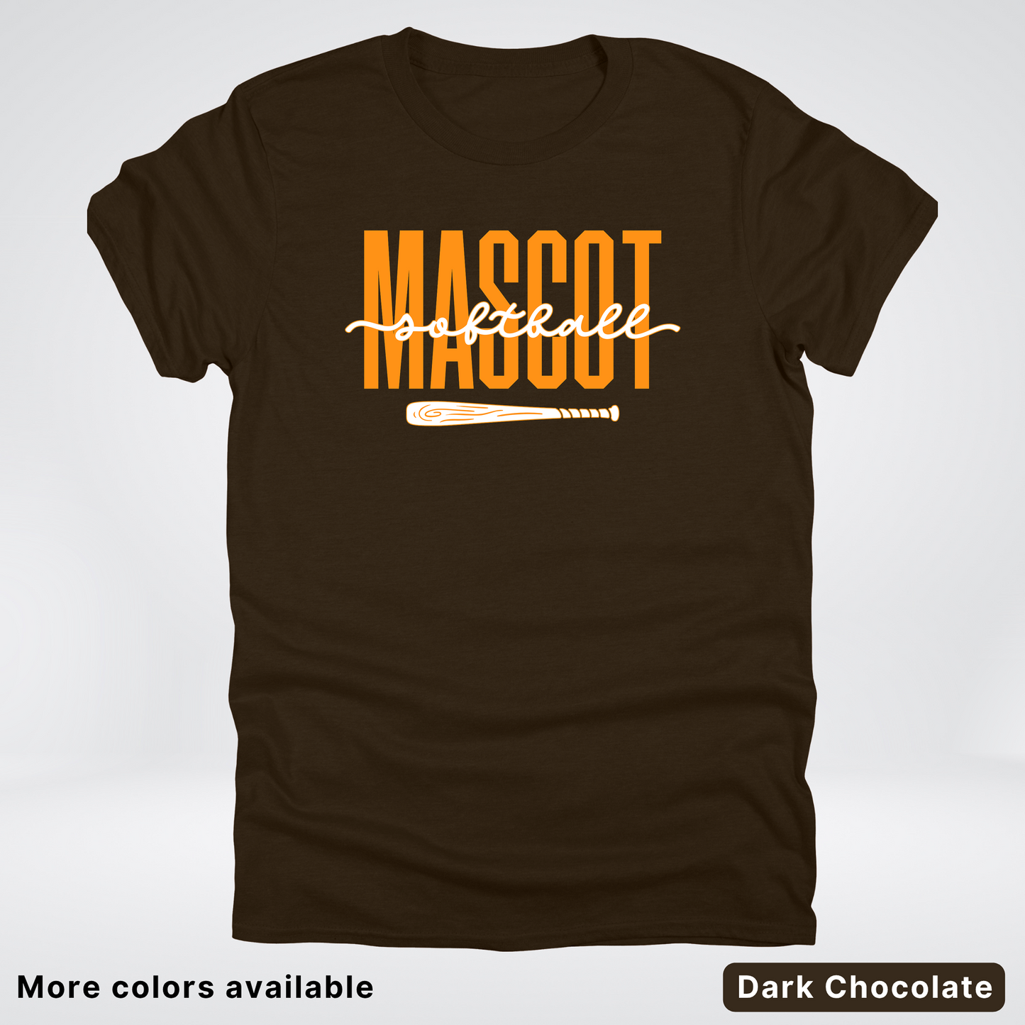 Custom Mascot – Orange - Softball Design 33 T-Shirt