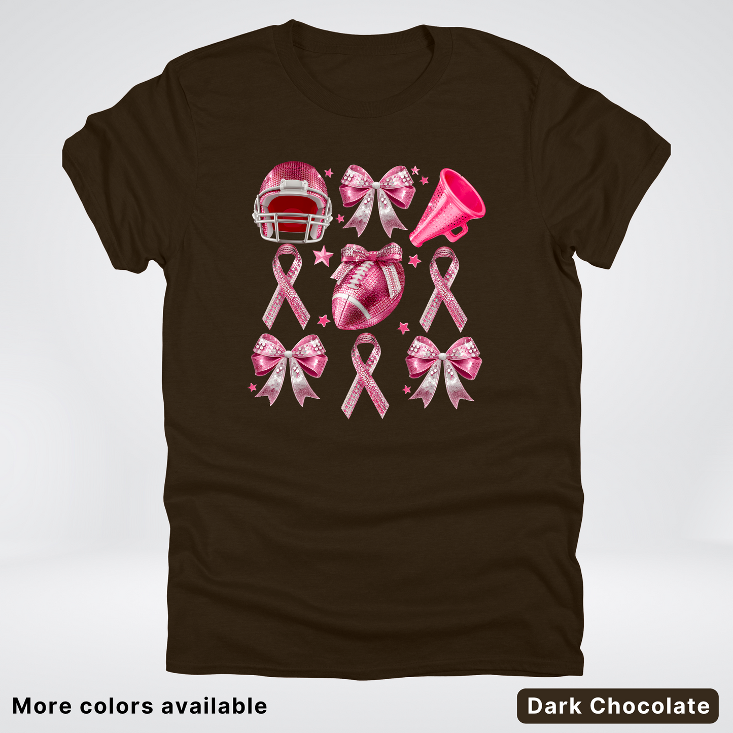 Coquette Glitter Bows and Football - T-Shirt