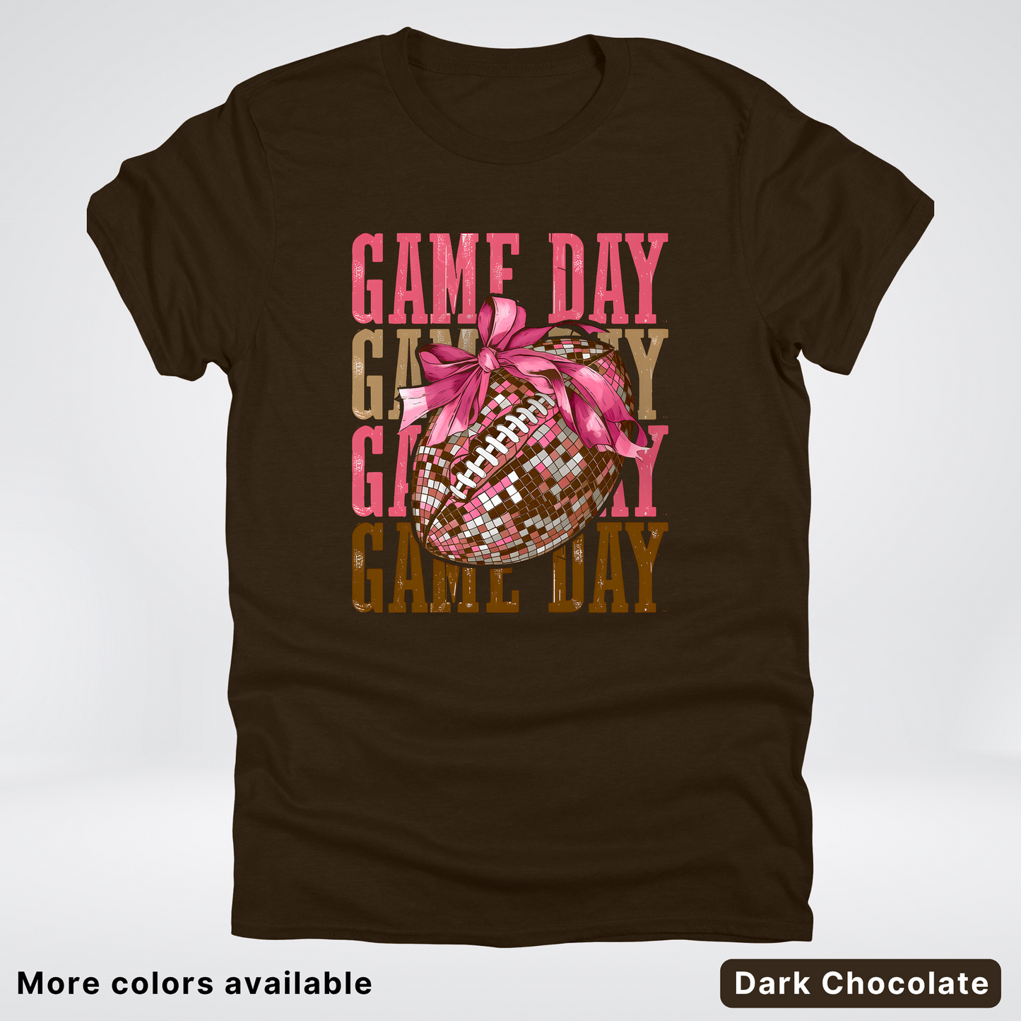 Game Day Pink Coquette Disco Football - T-Shirt