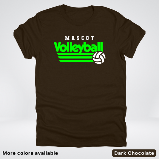 Custom Mascot - Green - Volleyball Design 55 - T-Shirt