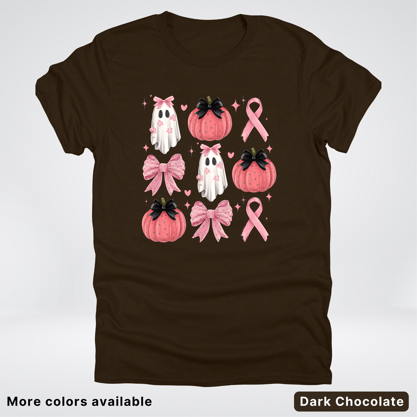 Pink Pumpkin Coquette Bow Cute Ghost - T-Shirt