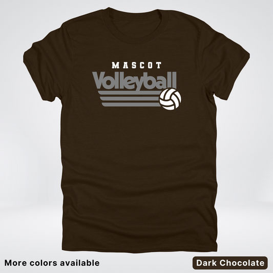 Custom Mascot - Gray - Volleyball Design 49 - T-Shirt
