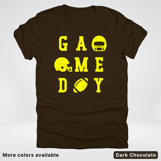 Game Day Football 3 x 3 - Yellow Design - T-Shirt