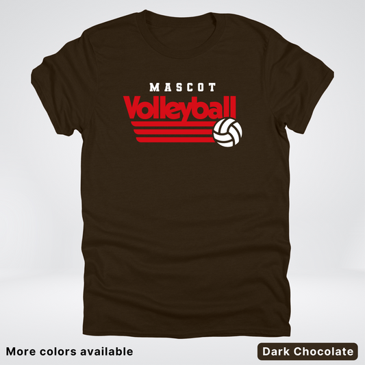 Custom Mascot - Red - Volleyball Design 53 - T-Shirt