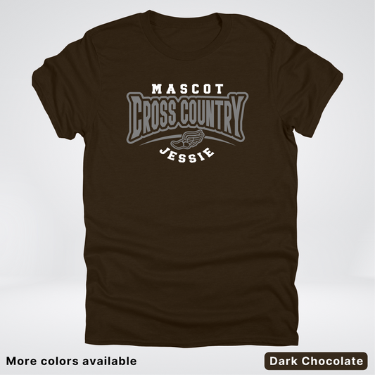 Custom Mascot & Name – Gray Design – Cross Country 04 - T-Shirt