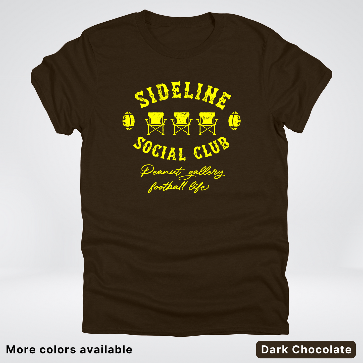Sideline Social Club Peanut Gallery Football Life - Yellow Design - T-Shirt