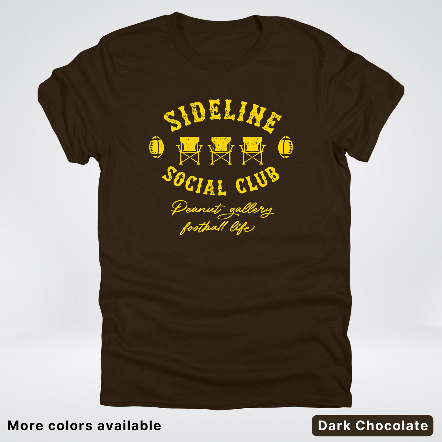 Sideline Social Club Peanut Gallery Football Life - Gold Design - T-Shirt