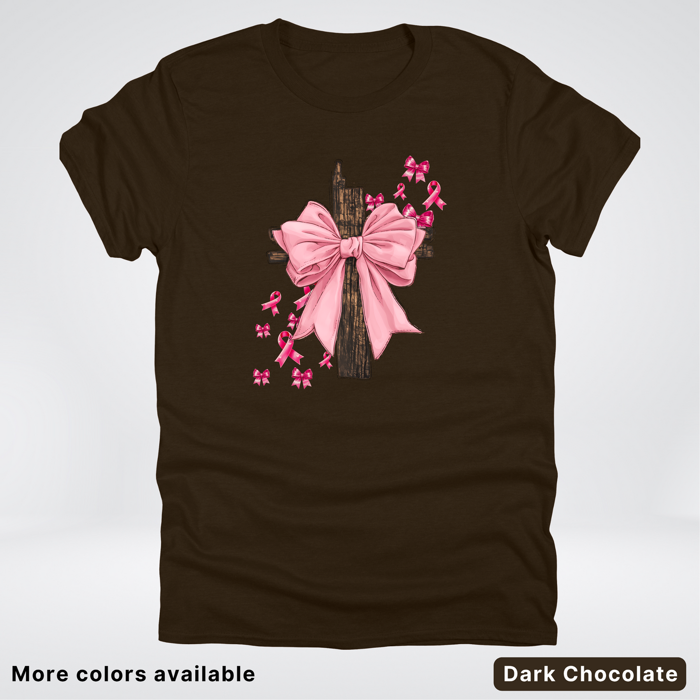 Pink Out Coquette Wooden Cross - T-Shirt