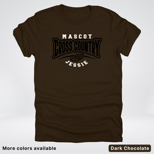 Custom Mascot & Name – Black Design – Cross Country 03 - T-Shirt