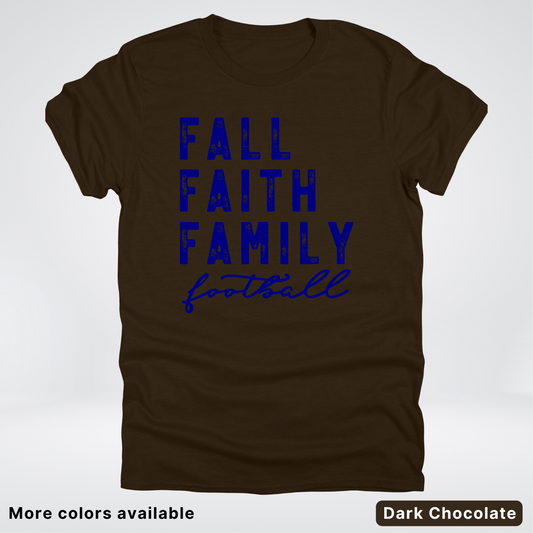 Fall Faith Family – Navy Design - Football - T-Shirt